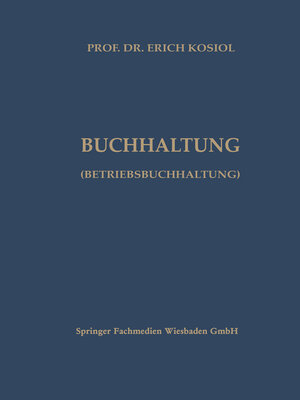 cover image of Kalkulatorische Buchhaltung (Betriebsbuchhaltung)